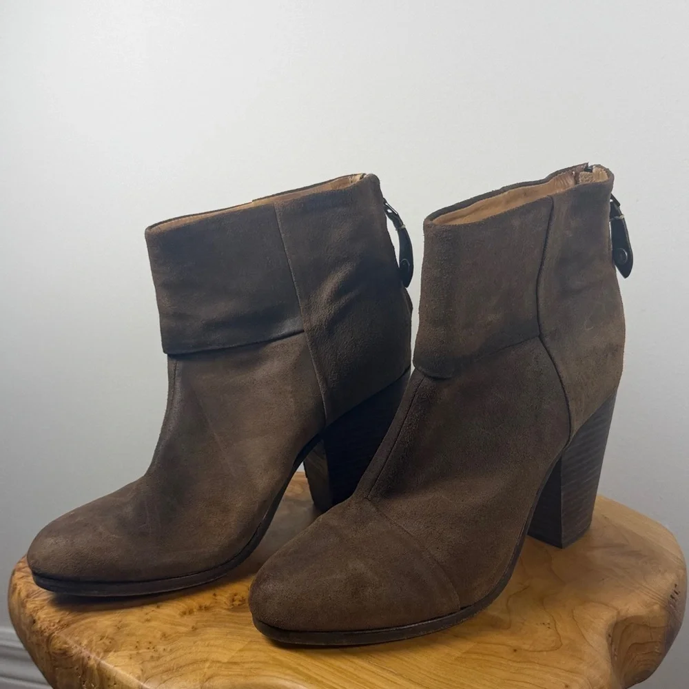 rag & bone Brown Heeled Boots - well worn - Picture 3 of 10